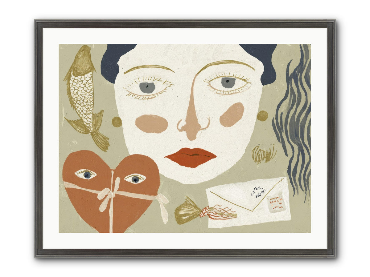 The Secret Address Of Love Framed Print - Slimwoods Black/Silver 32x24