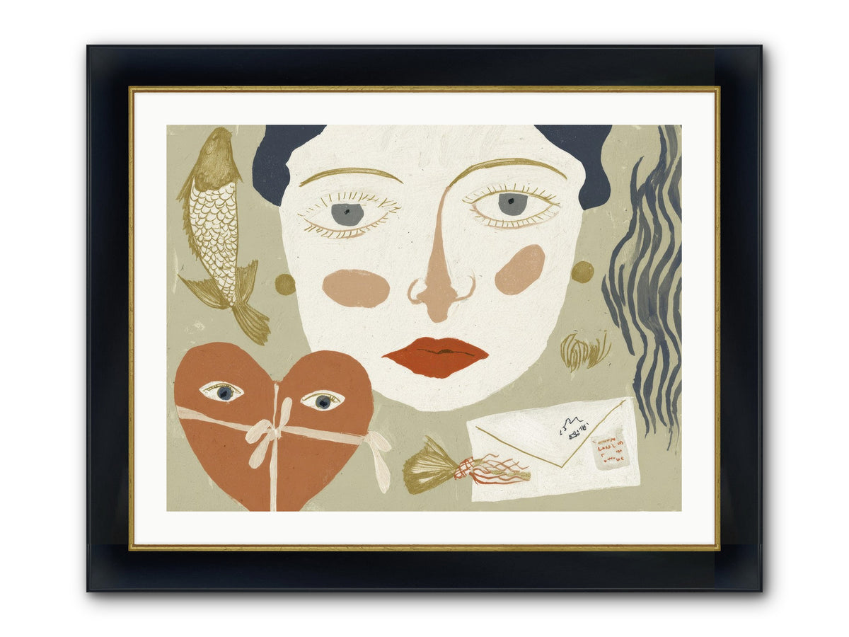 The Secret Address Of Love Framed Print - Wide Black w/Gold 32x24