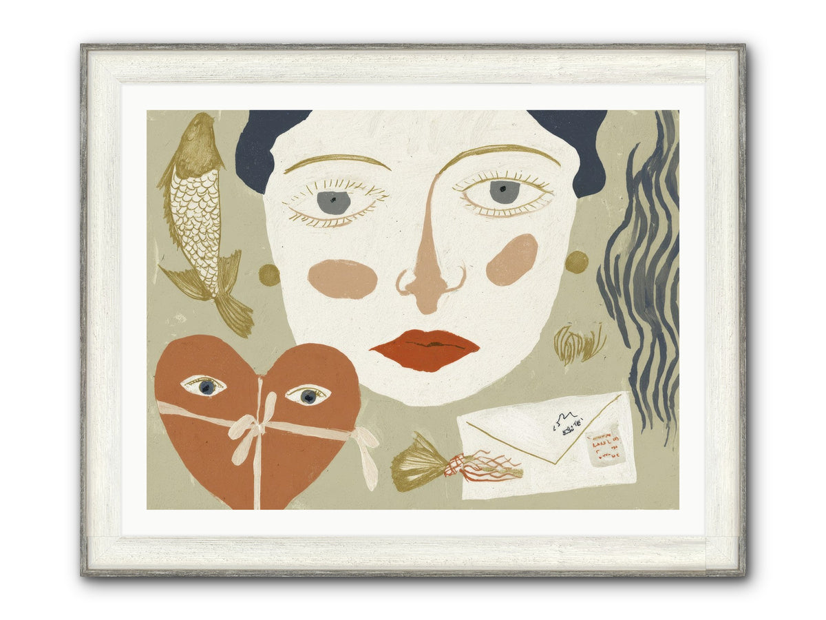 The Secret Address Of Love Framed Print - Driftwood White 40x30