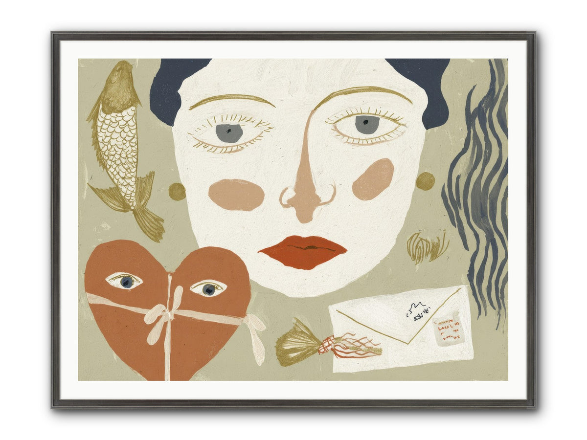 The Secret Address Of Love Framed Print - Slimwoods Black/Silver 48x36