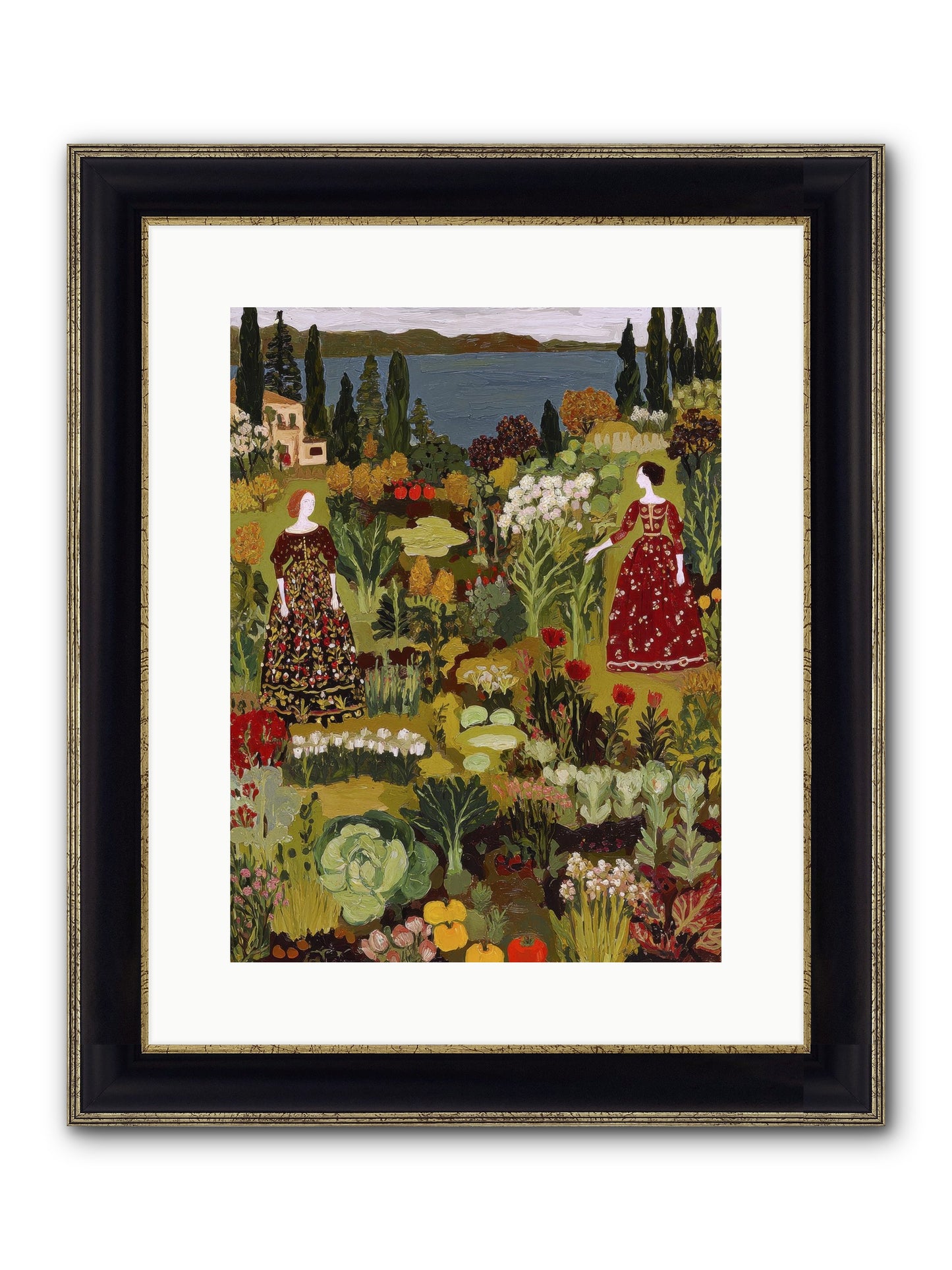 The Secret Garden Preserved Framed Print - Black & Gold 12x16