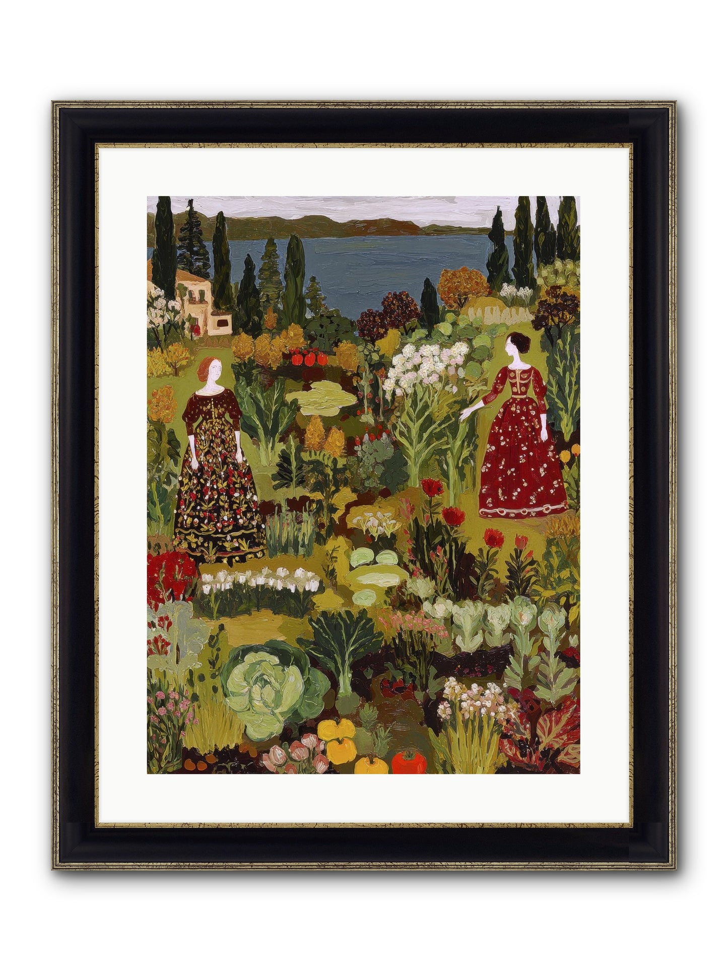 The Secret Garden Preserved Framed Print - Black & Gold 18x24