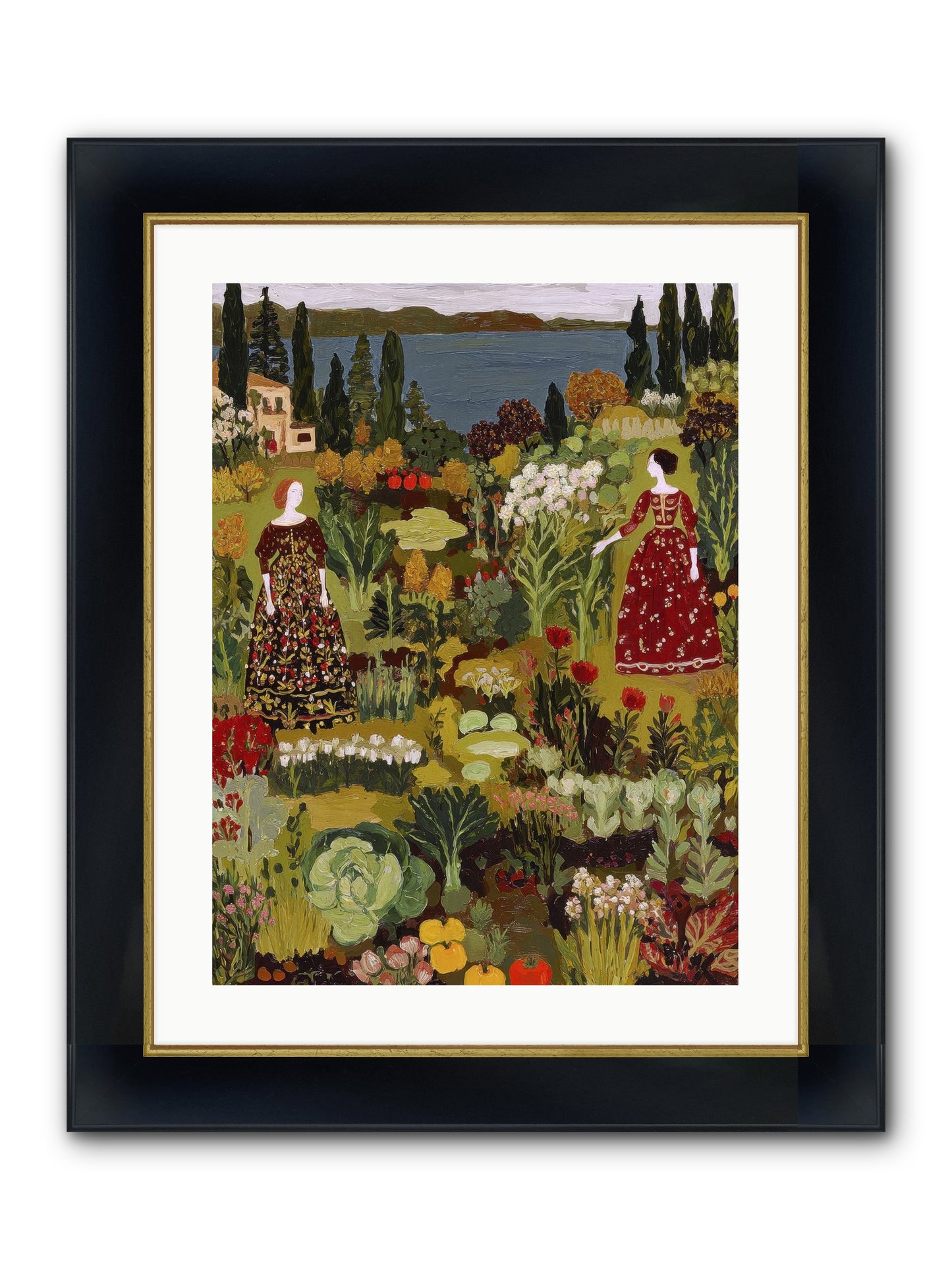 The Secret Garden Preserved Framed Print - Wide Black w/Gold 18x24