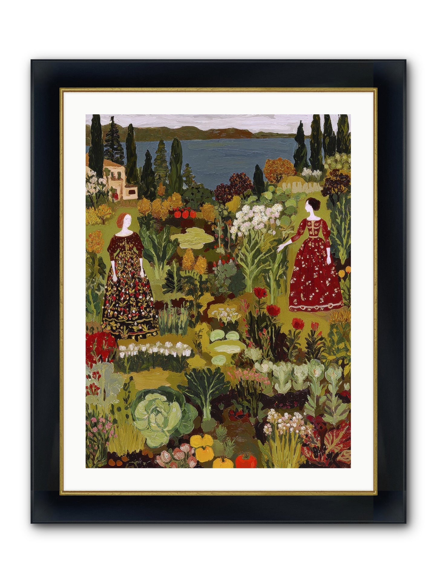 The Secret Garden Preserved Framed Print - Wide Black w/Gold 24x32