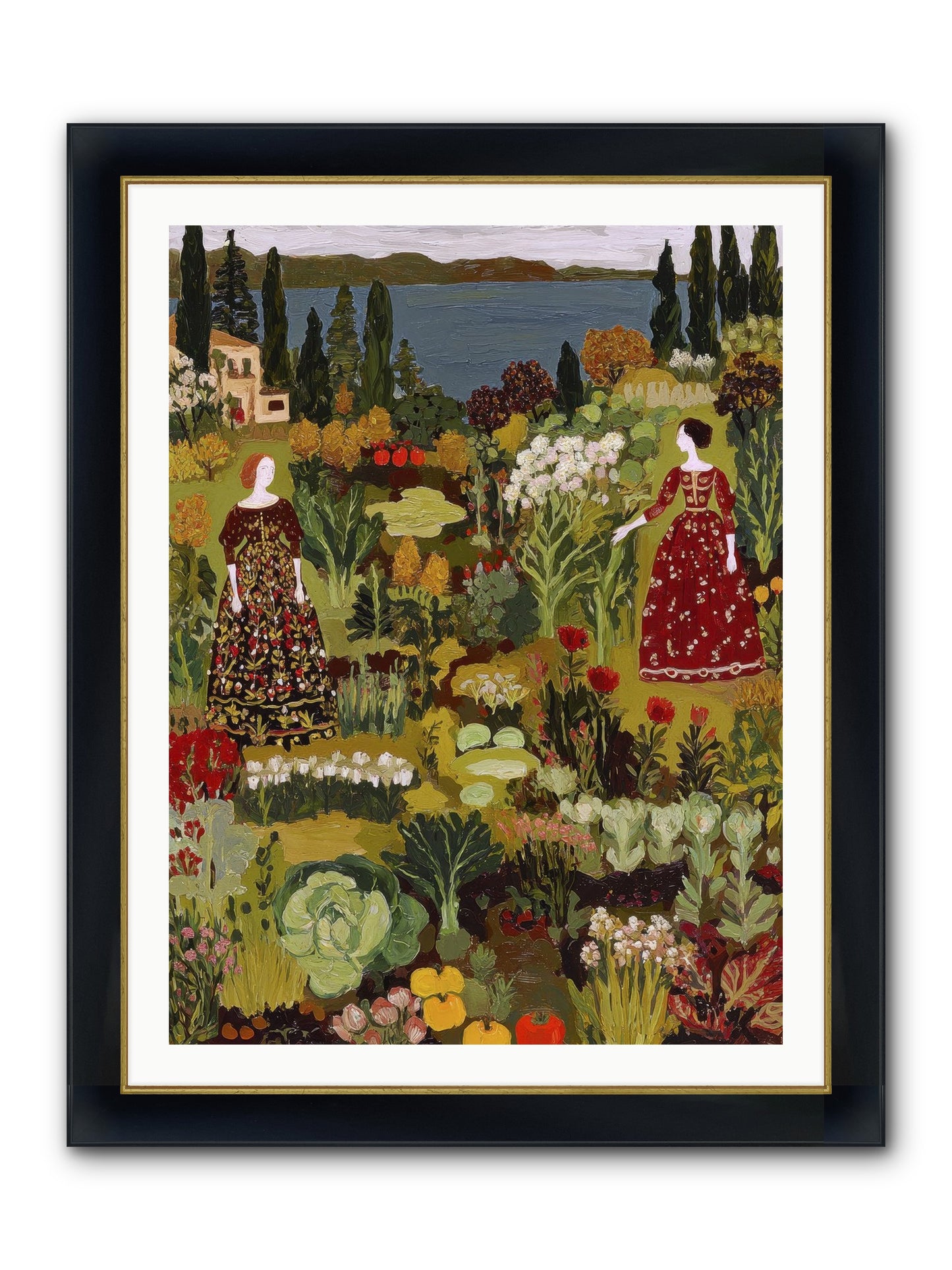 The Secret Garden Preserved Framed Print - Wide Black w/Gold 30x40
