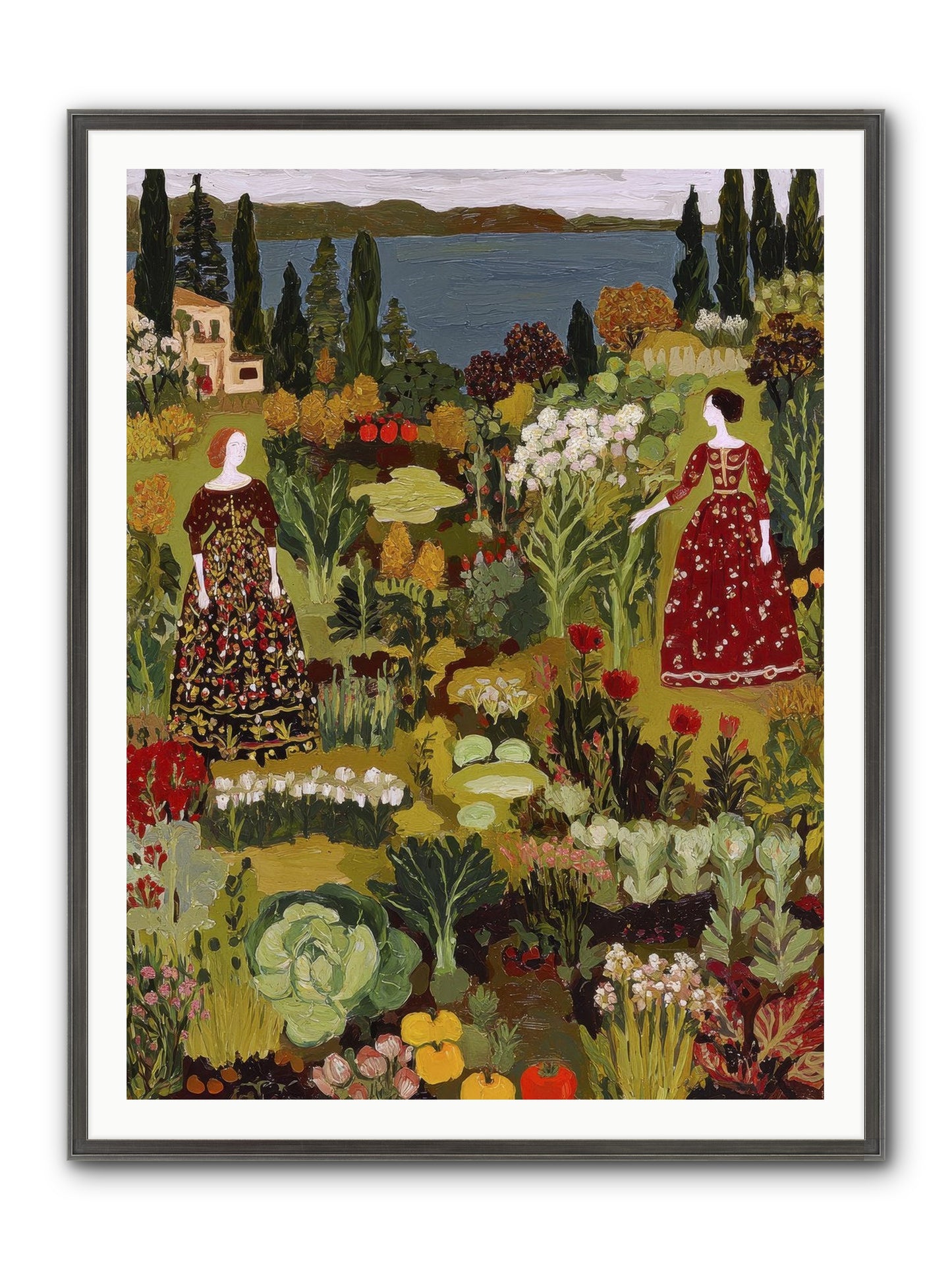 The Secret Garden Preserved Framed Print - Slimwoods Black/Silver 36x48