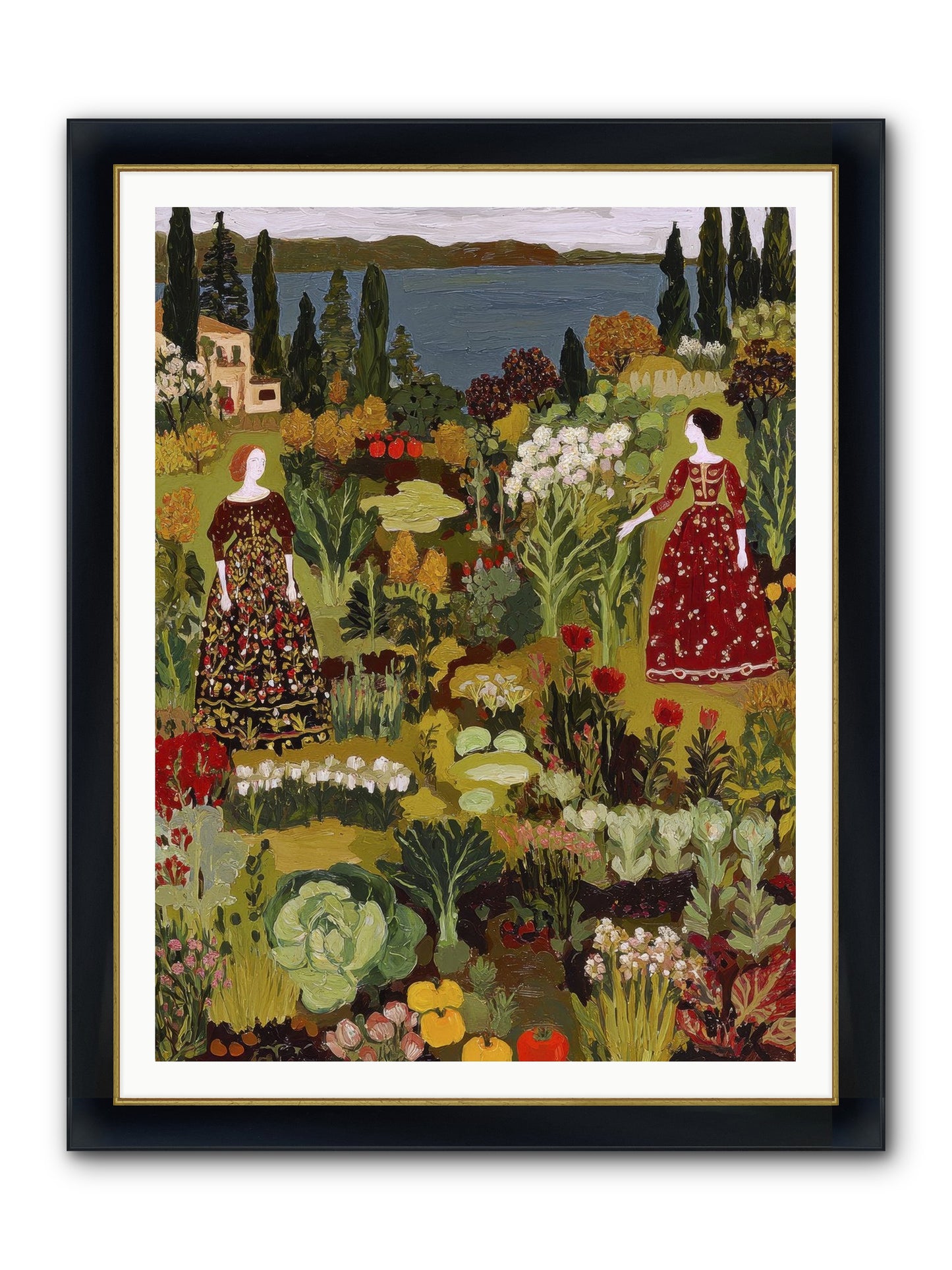 The Secret Garden Preserved Framed Print - Wide Black w/Gold 36x48