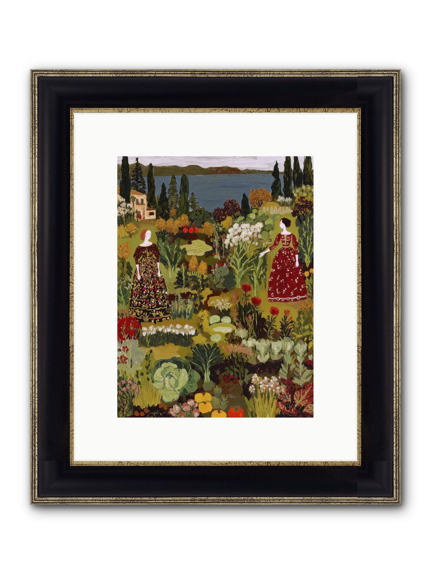 The Secret Garden Preserved Framed Print - Black & Gold 9x12