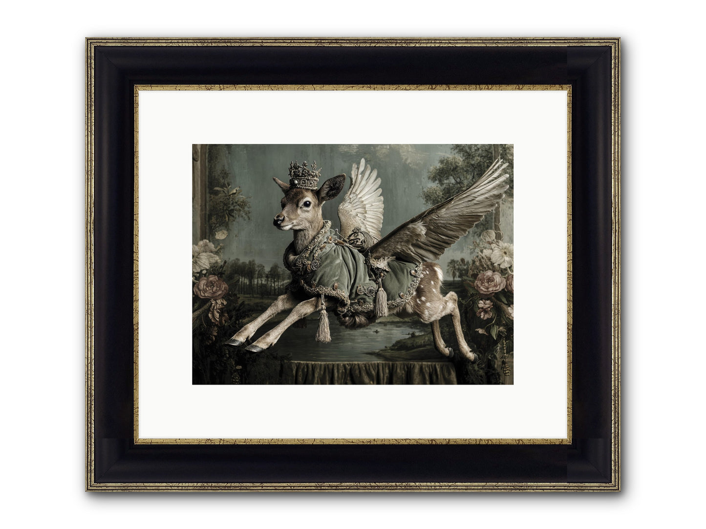 The Secret History Of Petals Framed Print - Black & Gold 12x9