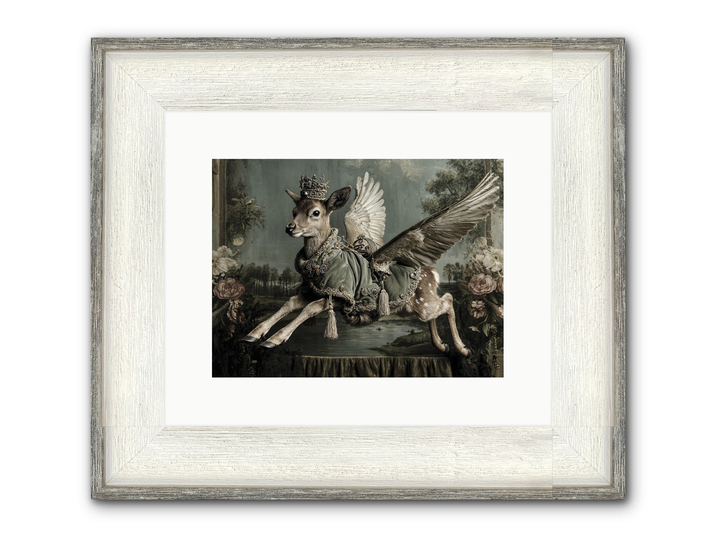 The Secret History Of Petals Framed Print - Driftwood White 12x9