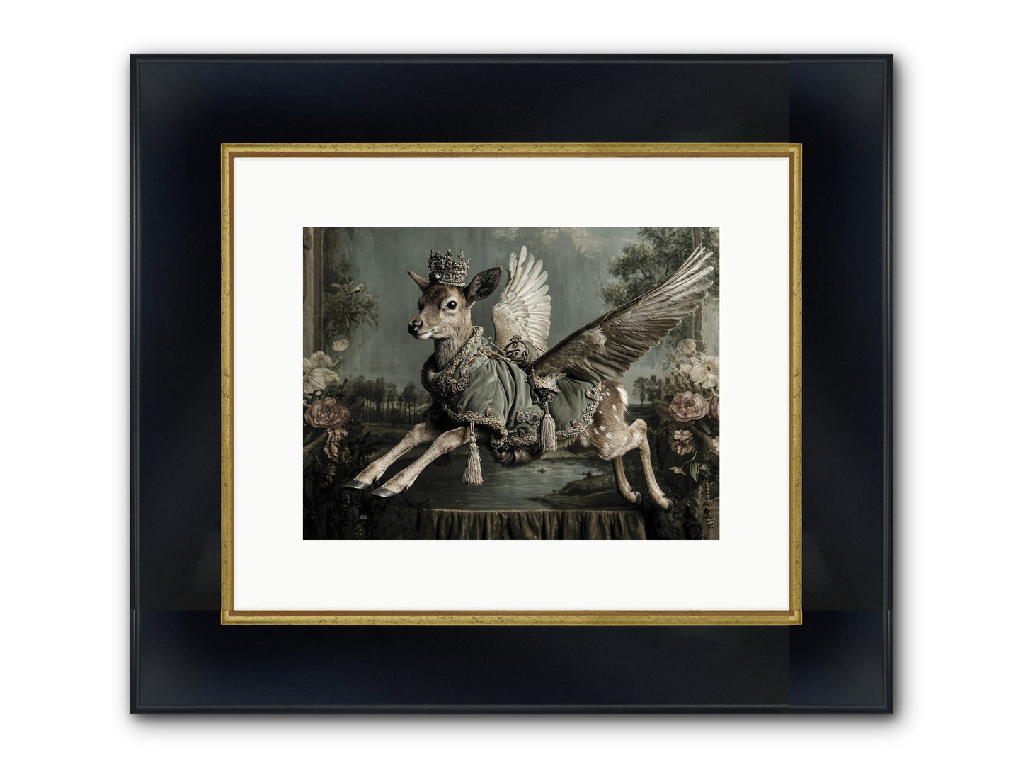 The Secret History Of Petals Framed Print - Wide Black w/Gold 12x9