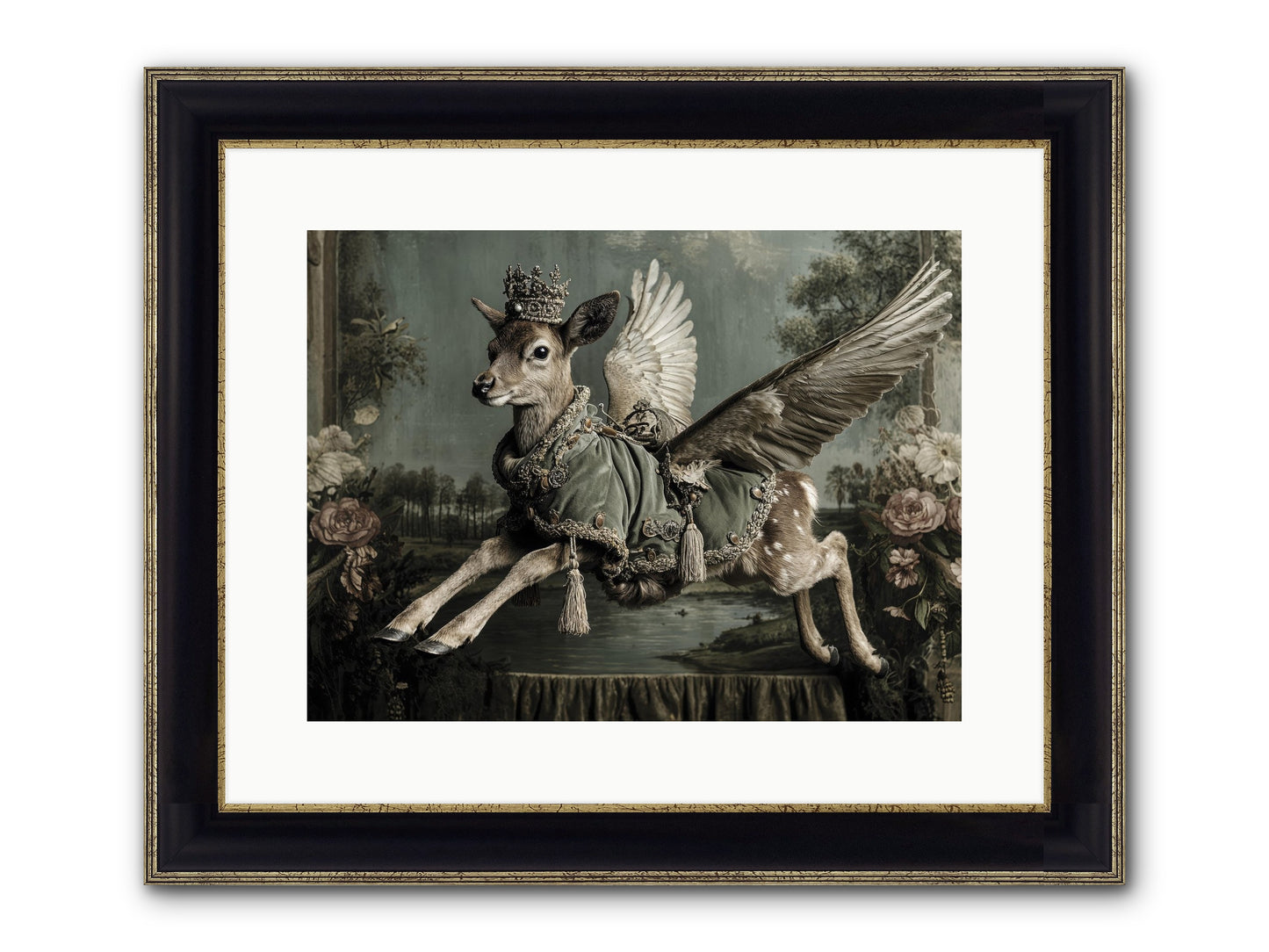 The Secret History Of Petals Framed Print - Black & Gold 16x12
