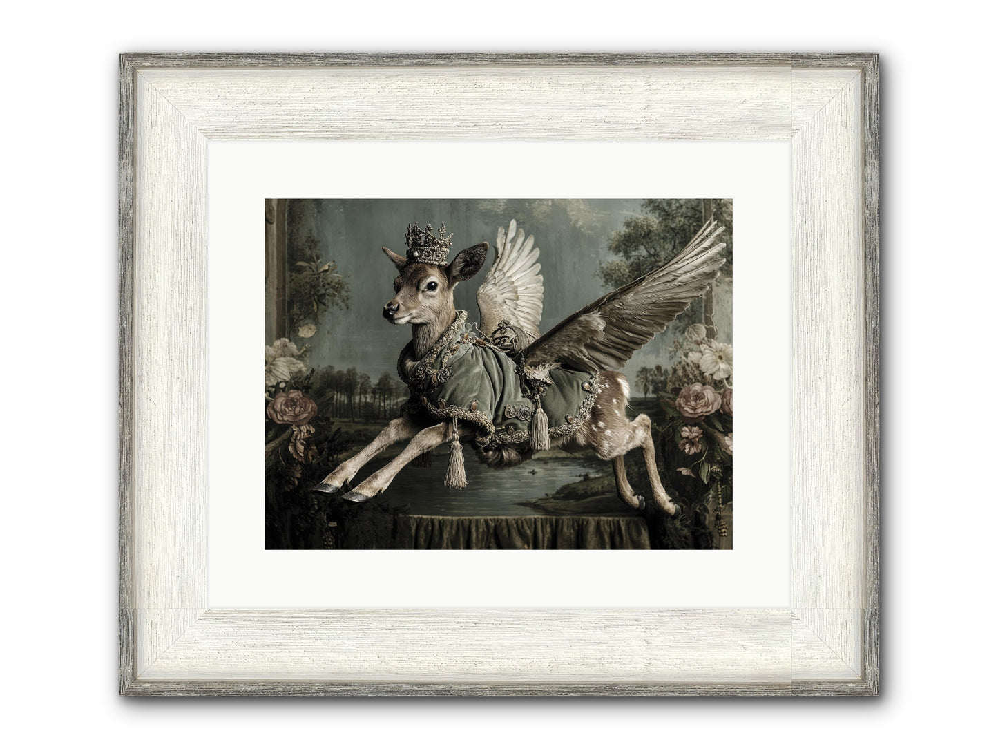 The Secret History Of Petals Framed Print - Driftwood White 16x12