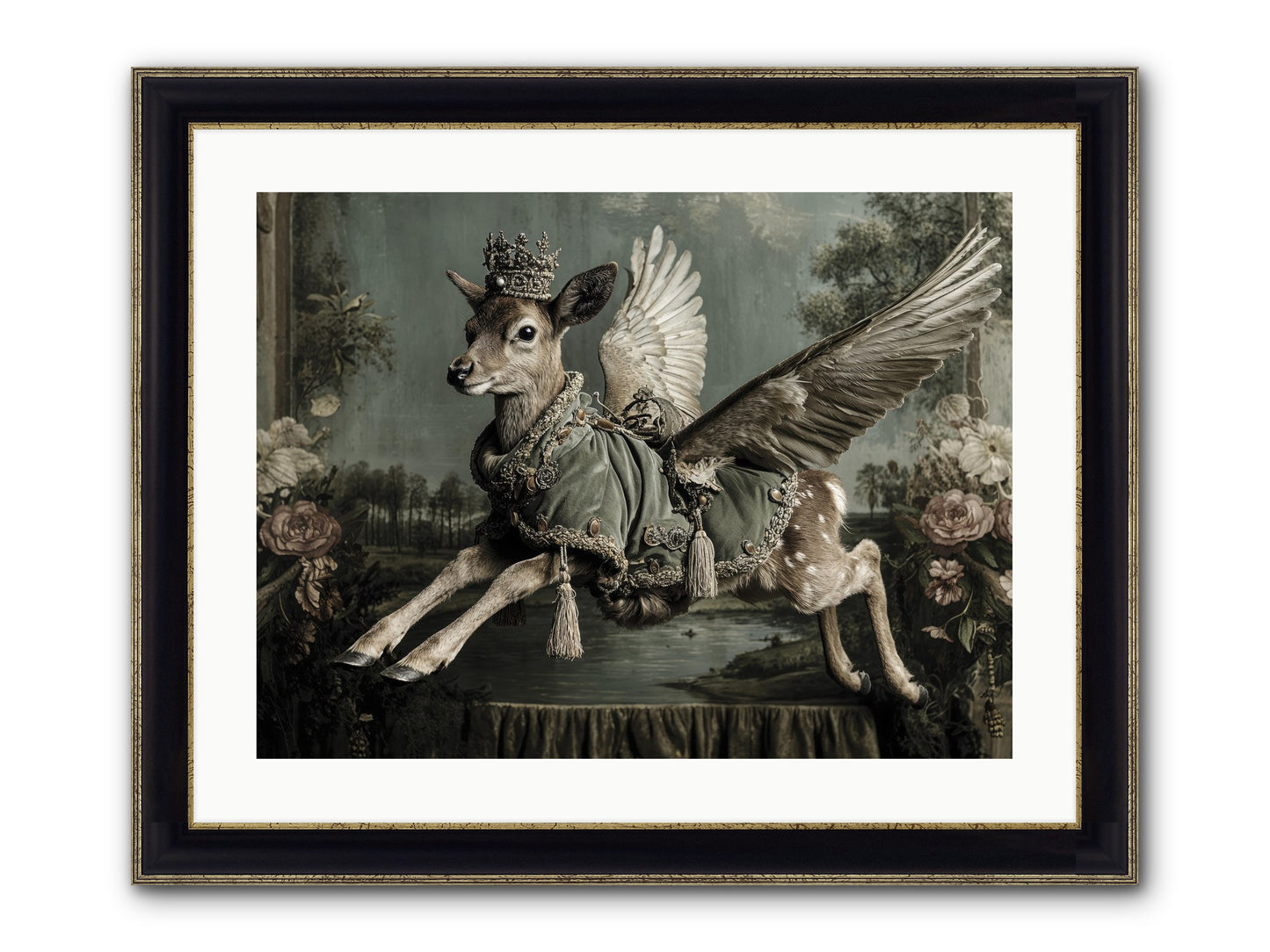 The Secret History Of Petals Framed Print - Black & Gold 24x18
