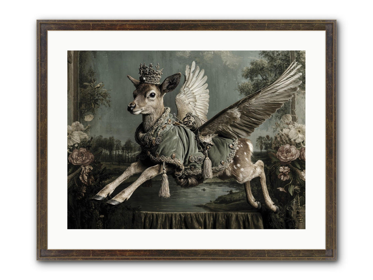 The Secret History Of Petals Framed Print - Slimwoods Black/Gold 24x18