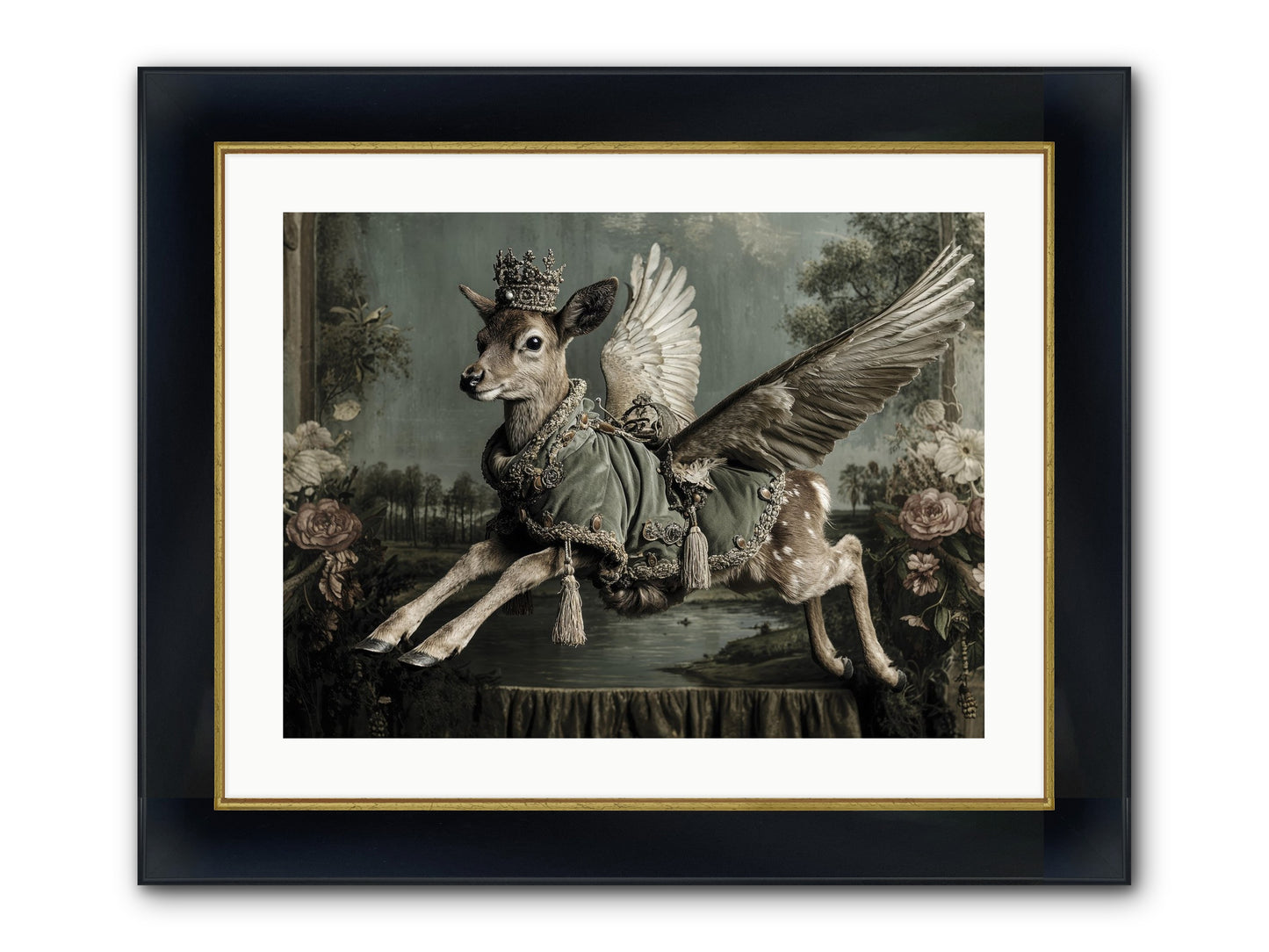 The Secret History Of Petals Framed Print - Wide Black w/Gold 24x18