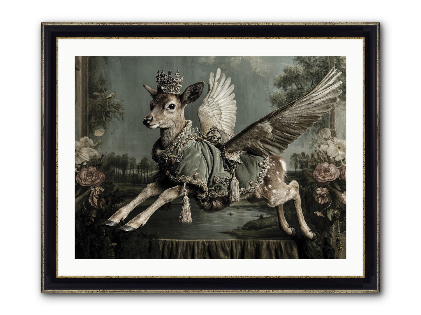 The Secret History Of Petals Framed Print - Black & Gold 32x24