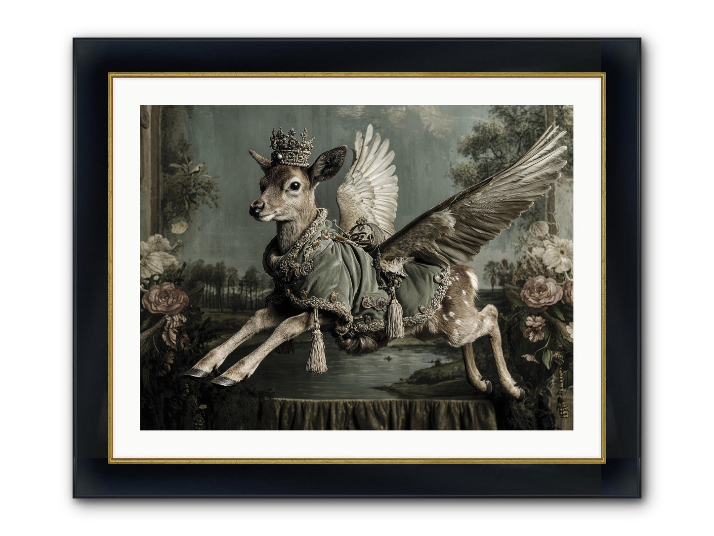 The Secret History Of Petals Framed Print - Wide Black w/Gold 32x24