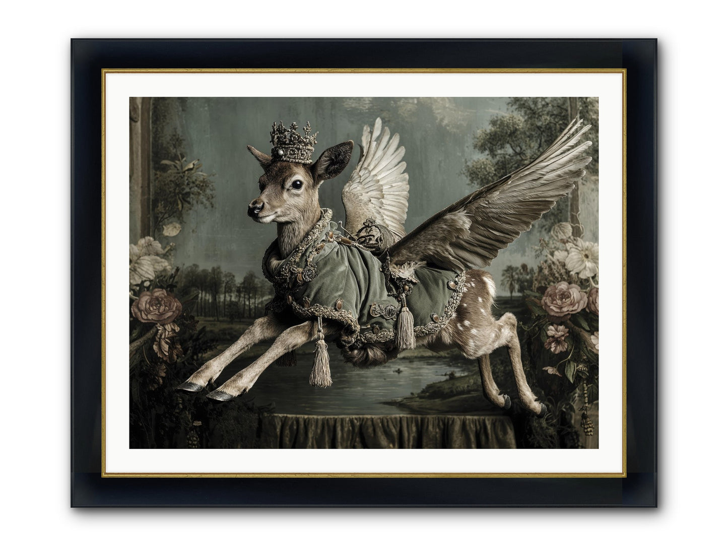 The Secret History Of Petals Framed Print - Wide Black w/Gold 40x30