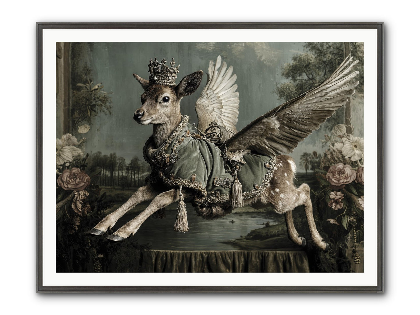 The Secret History Of Petals Framed Print - Slimwoods Black/Silver 48x36