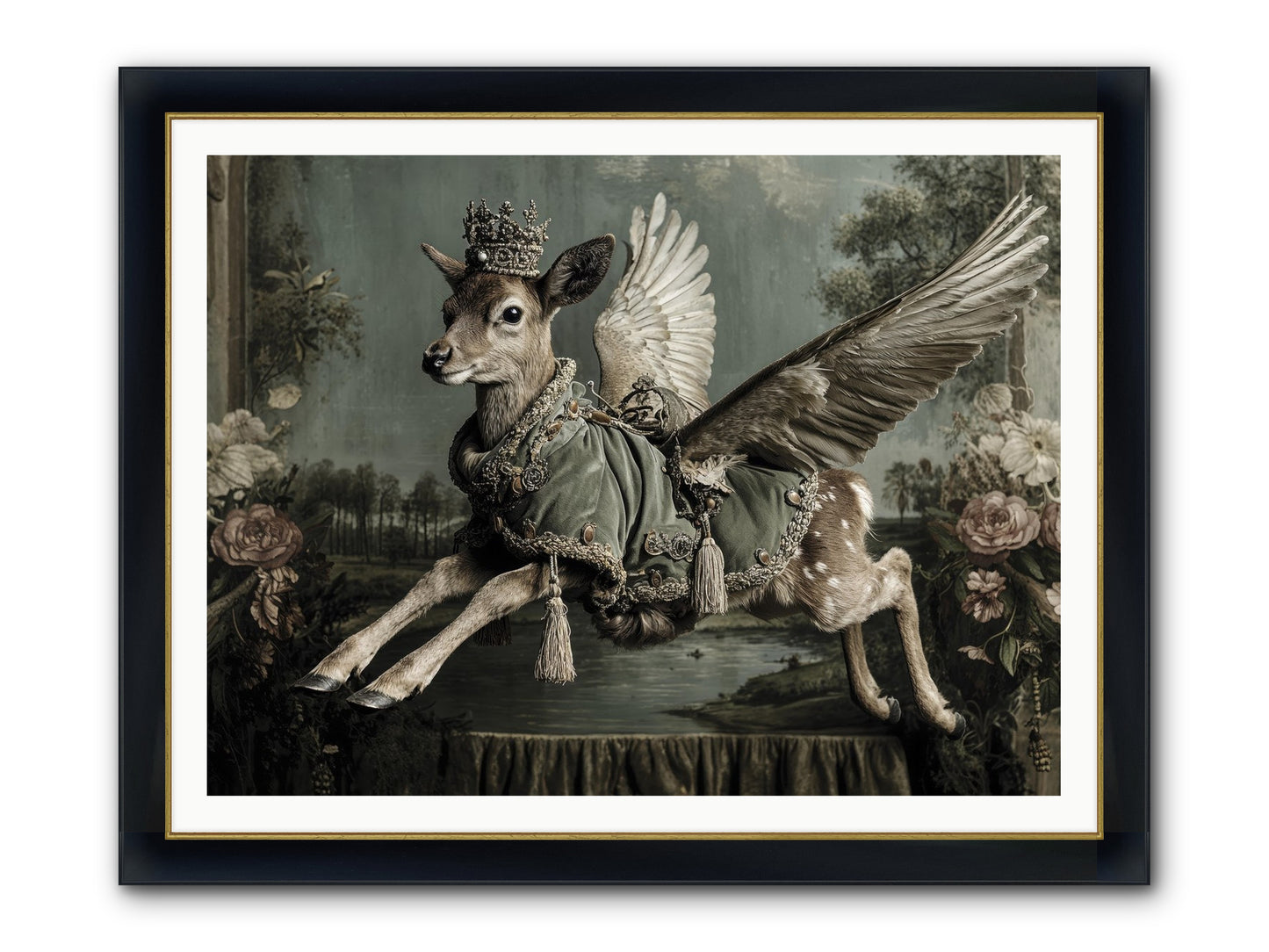 The Secret History Of Petals Framed Print - Wide Black w/Gold 48x36