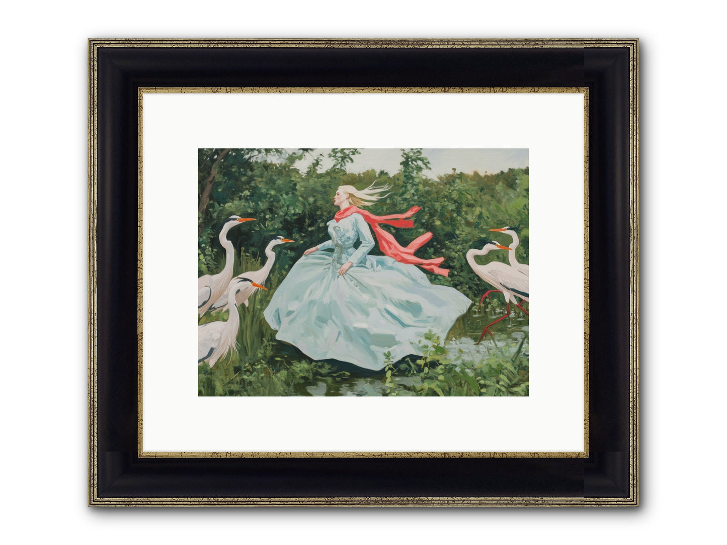 The Secret Orchard Framed Print - Black & Gold 12x9