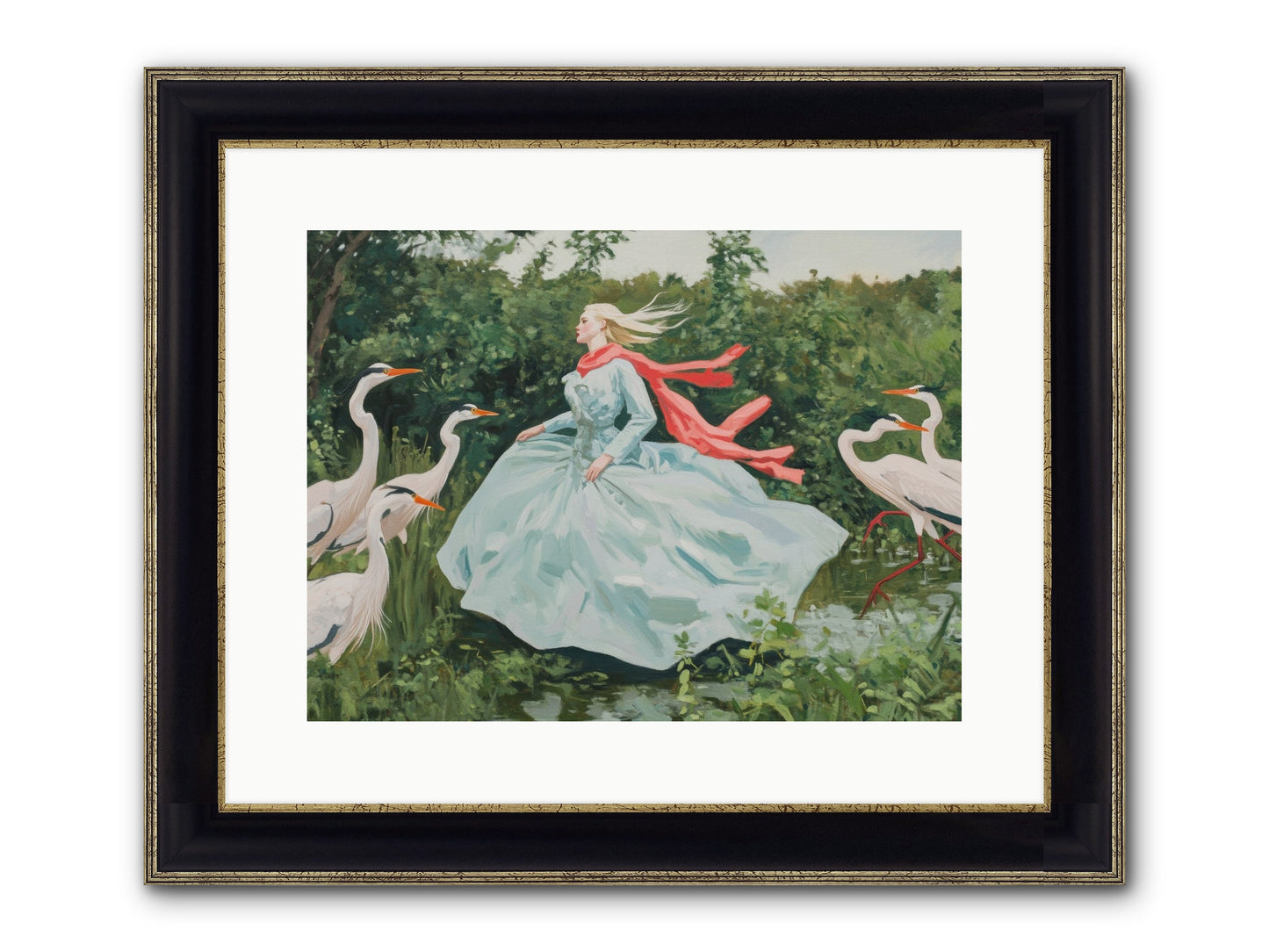 The Secret Orchard Framed Print - Black & Gold 16x12