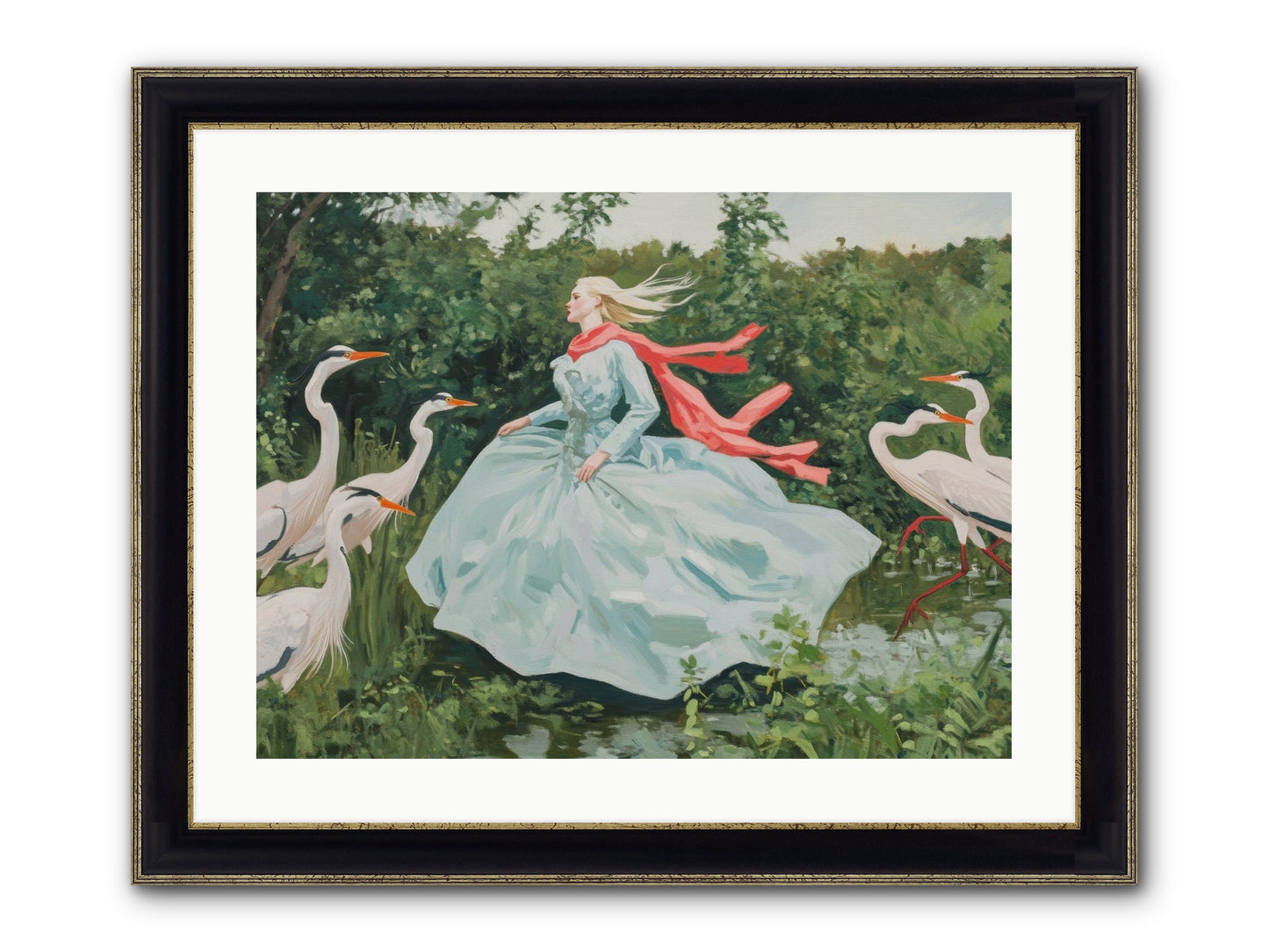 The Secret Orchard Framed Print - Black & Gold 24x18