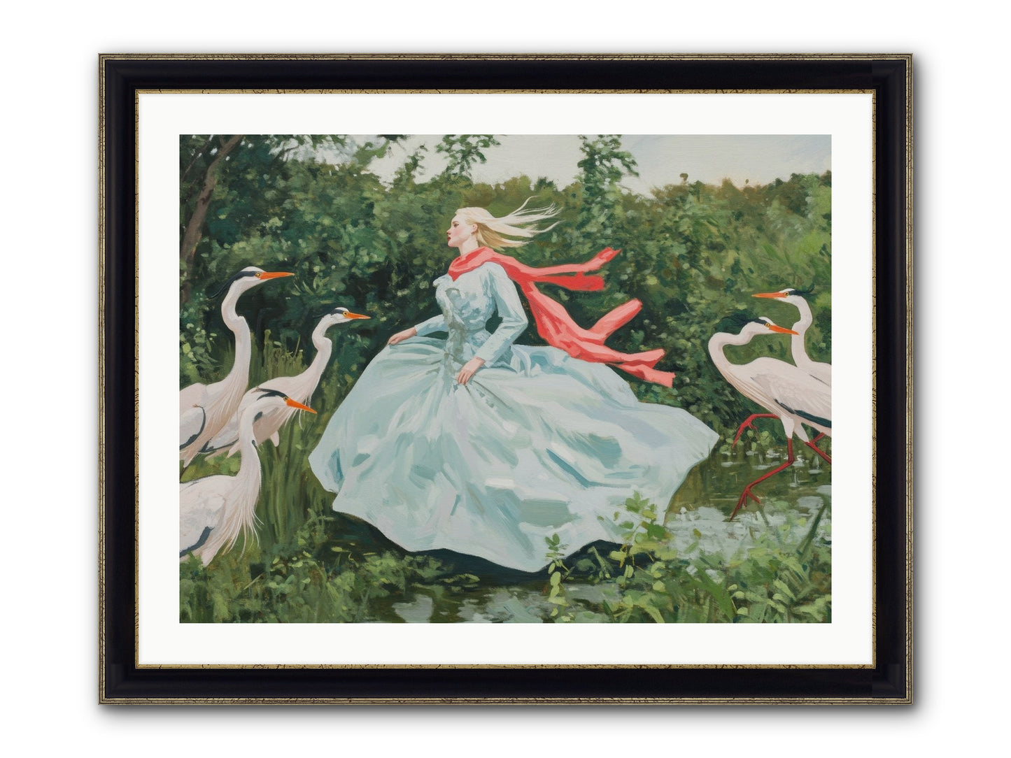 The Secret Orchard Framed Print - Black & Gold 32x24