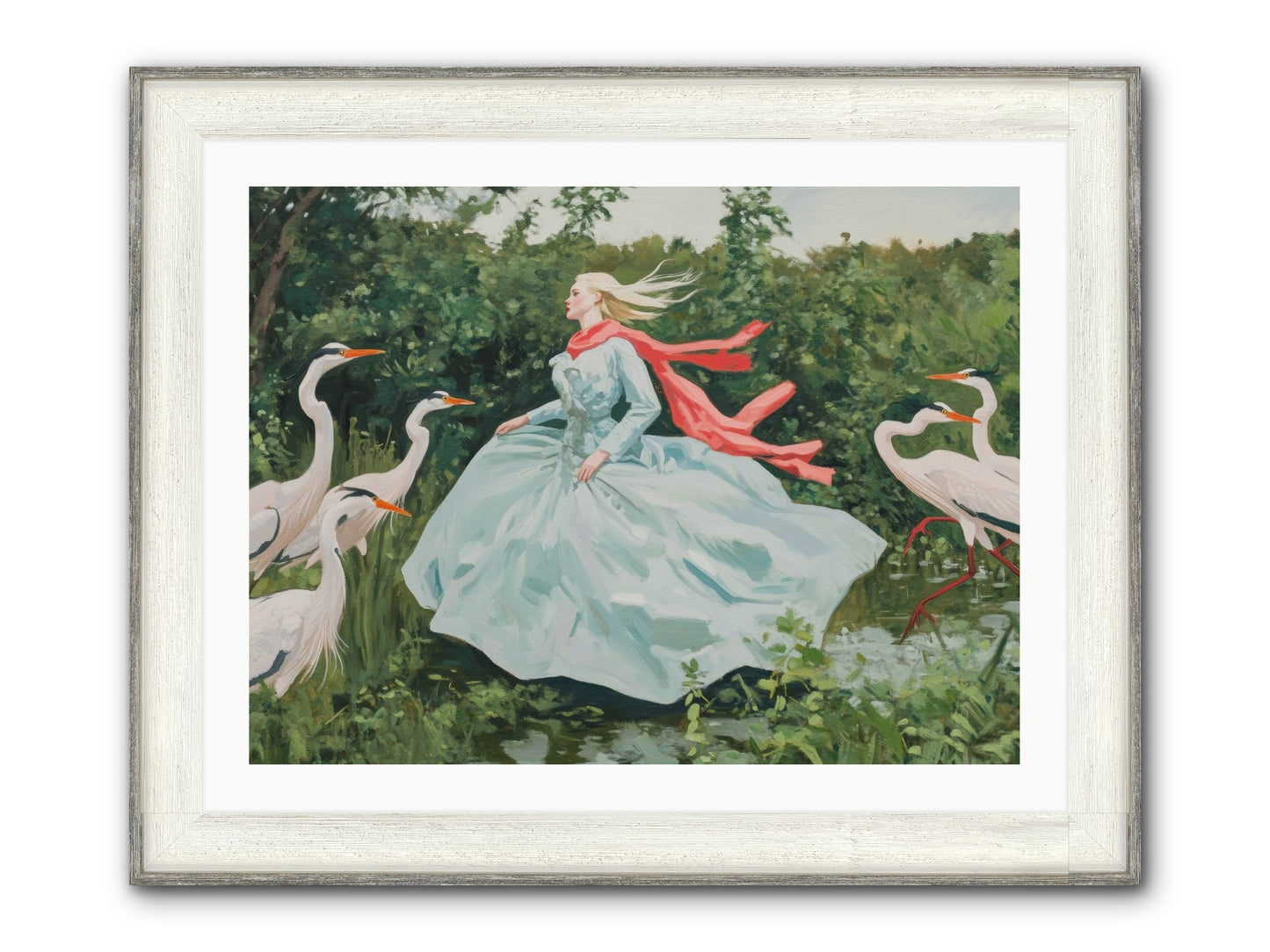The Secret Orchard Framed Print - Driftwood White 32x24