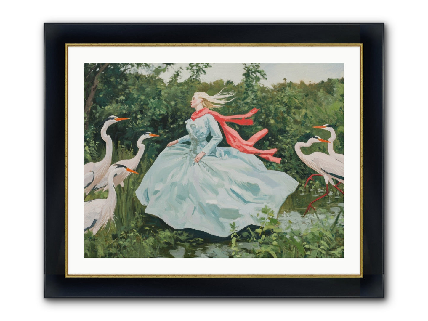 The Secret Orchard Framed Print - Wide Black w/Gold 32x24