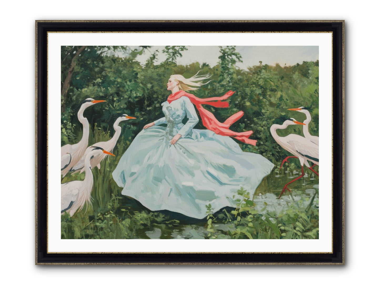 The Secret Orchard Framed Print - Black & Gold 40x30