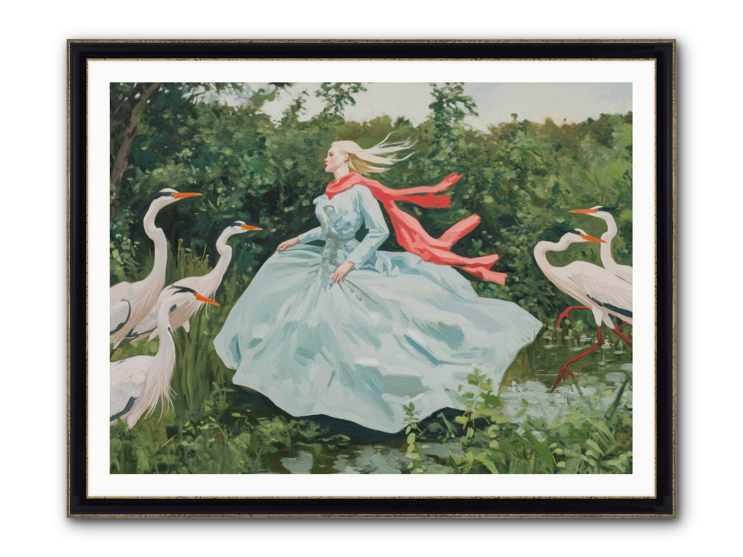 The Secret Orchard Framed Print - Black & Gold 48x36