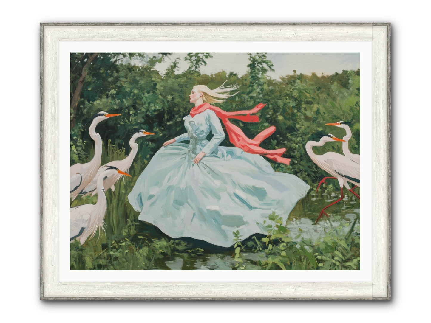 The Secret Orchard Framed Print - Driftwood White 48x36