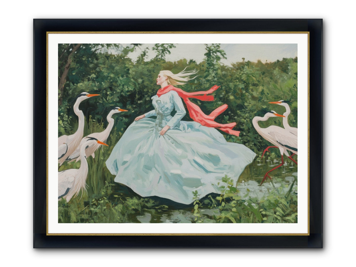 The Secret Orchard Framed Print - Wide Black w/Gold 48x36