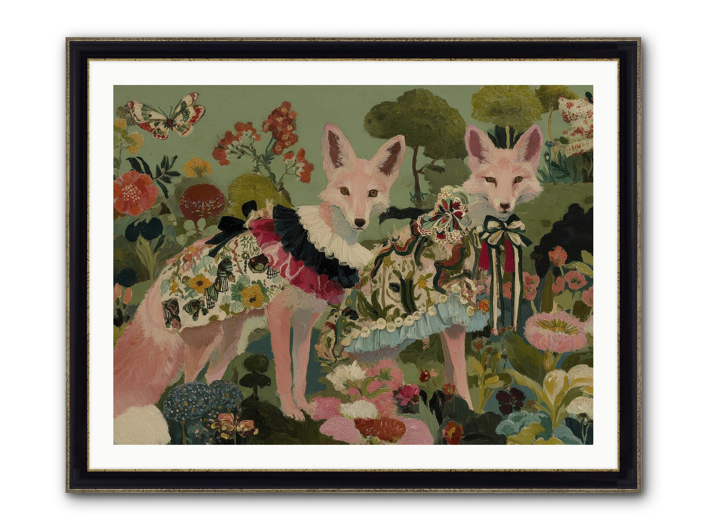 The Secret Orchard No.1 Framed Print - Black & Gold 40x30
