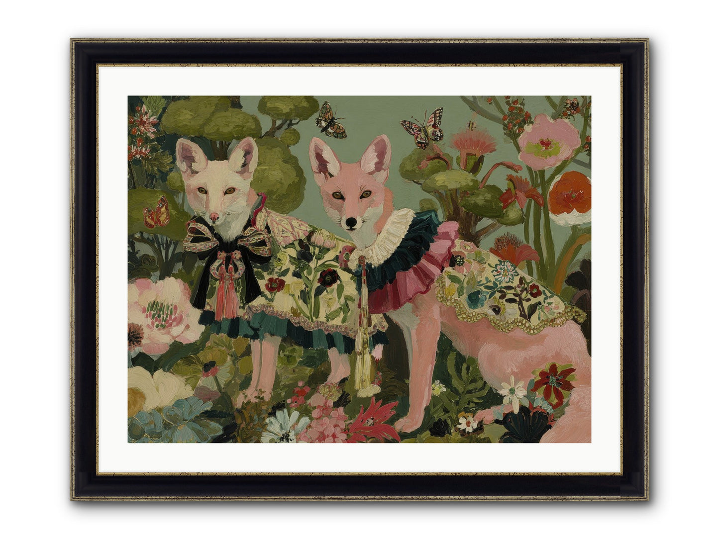 The Secret Orchard No.2 Framed Print - Black & Gold 32x24