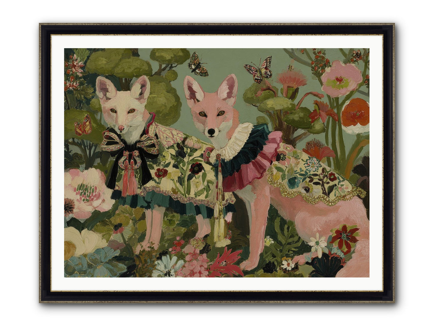 The Secret Orchard No.2 Framed Print - Black & Gold 48x36