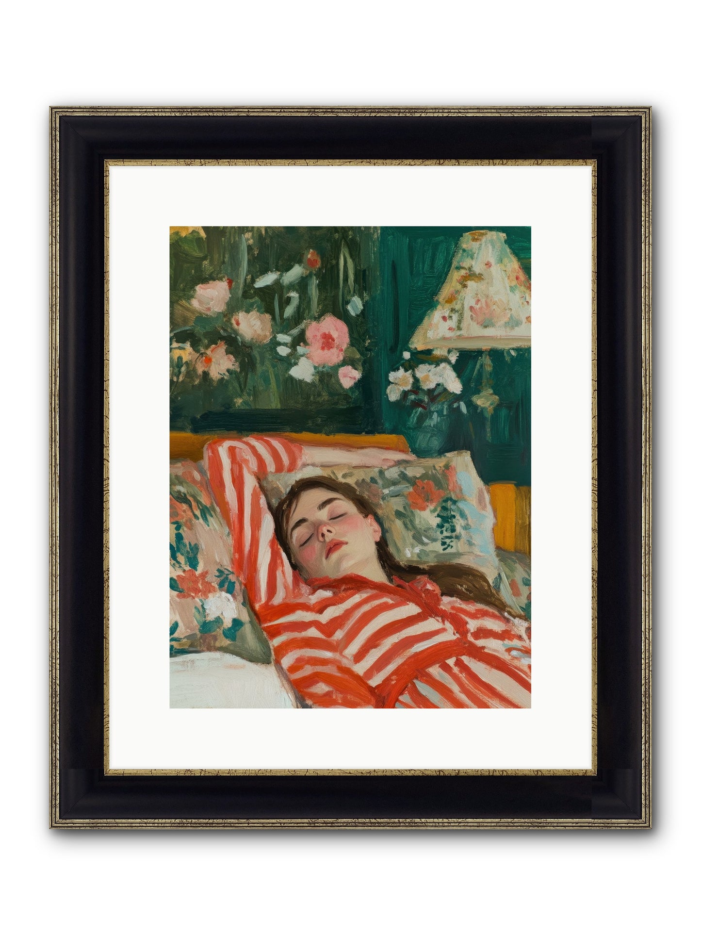 The Secret Repose Framed Print - Black & Gold 12x16