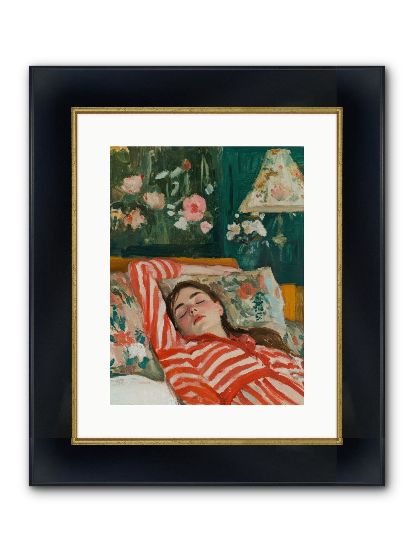 The Secret Repose Framed Print - Wide Black w/Gold 12x16