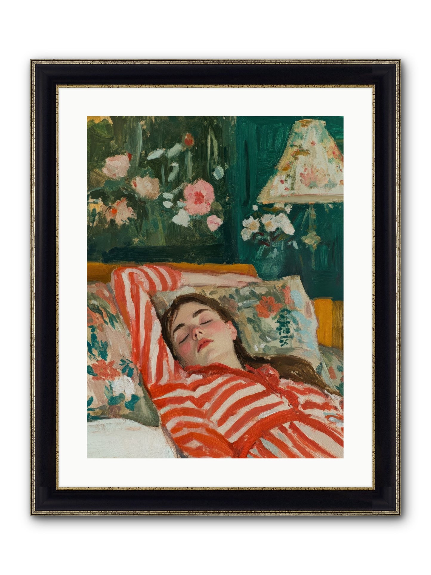 The Secret Repose Framed Print - Black & Gold 18x24
