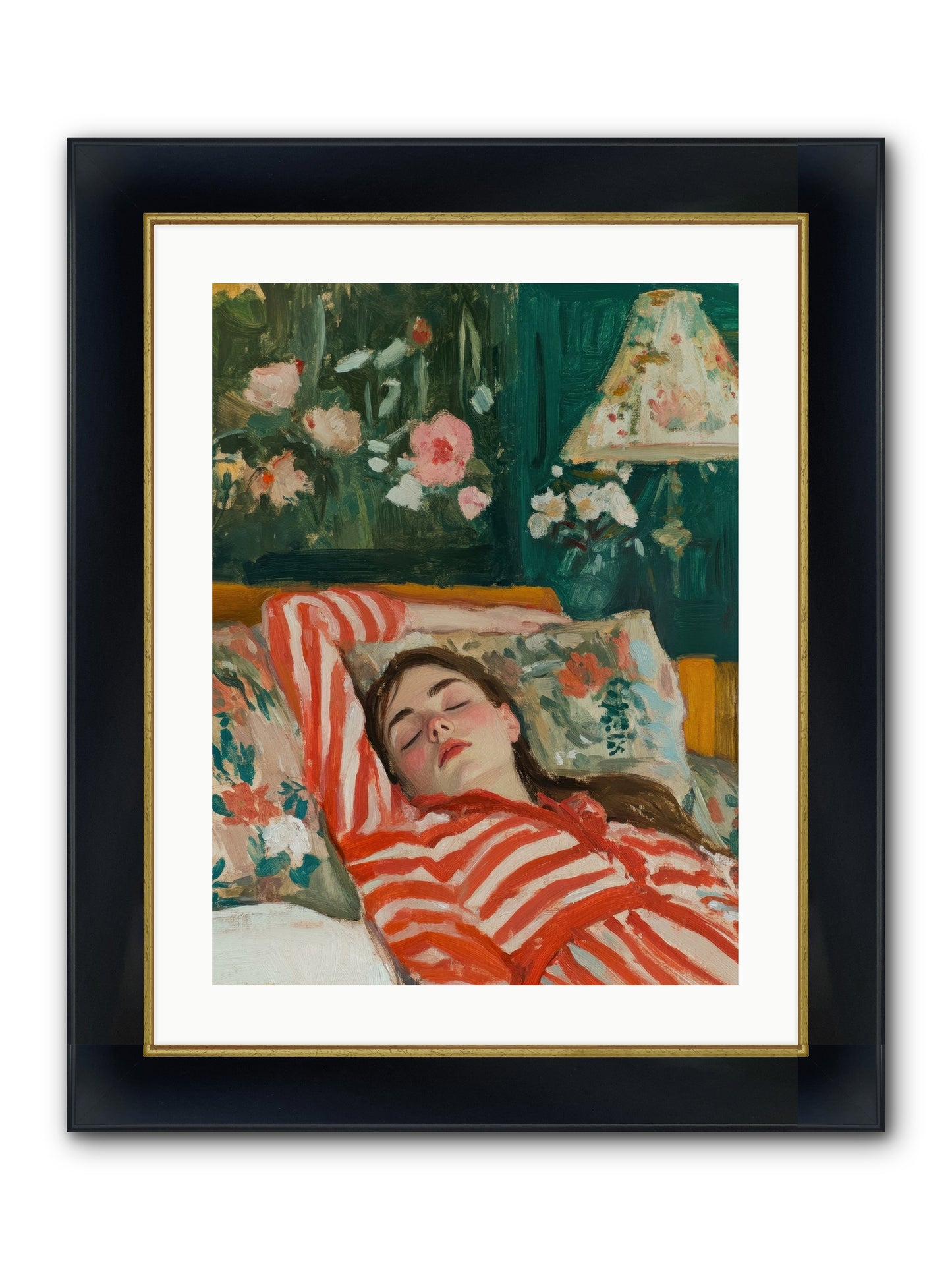 The Secret Repose Framed Print - Wide Black w/Gold 18x24