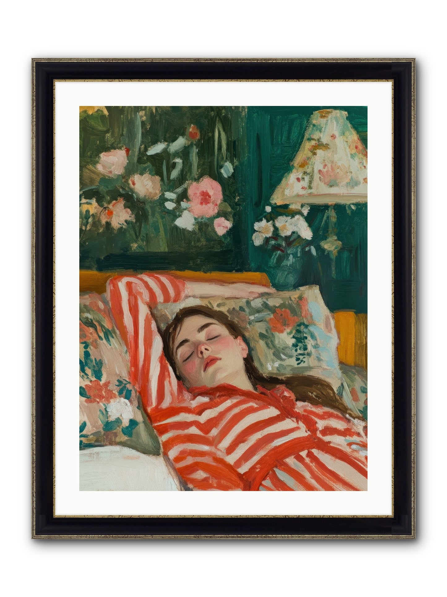The Secret Repose Framed Print - Black & Gold 24x32