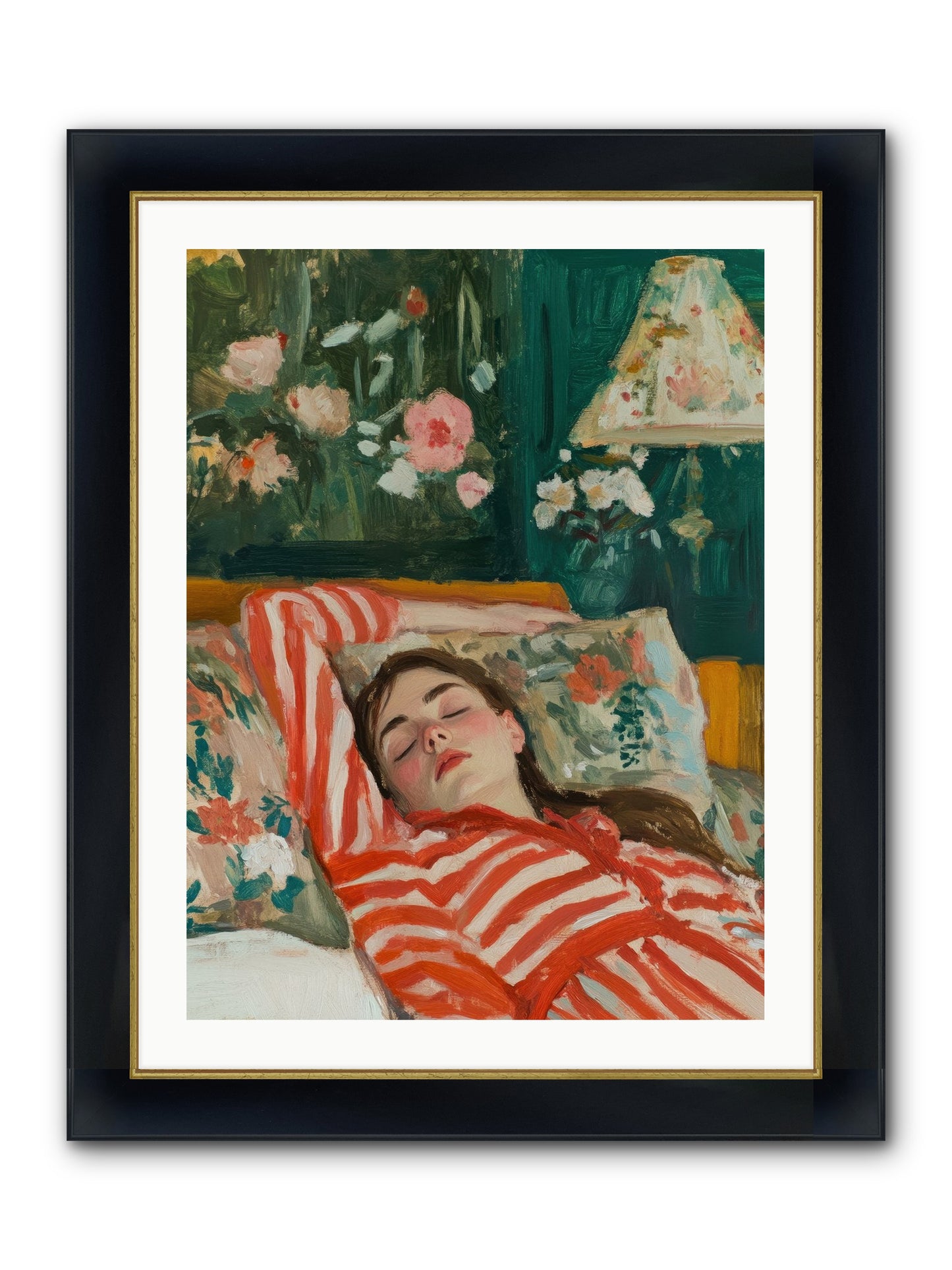 The Secret Repose Framed Print - Wide Black w/Gold 24x32