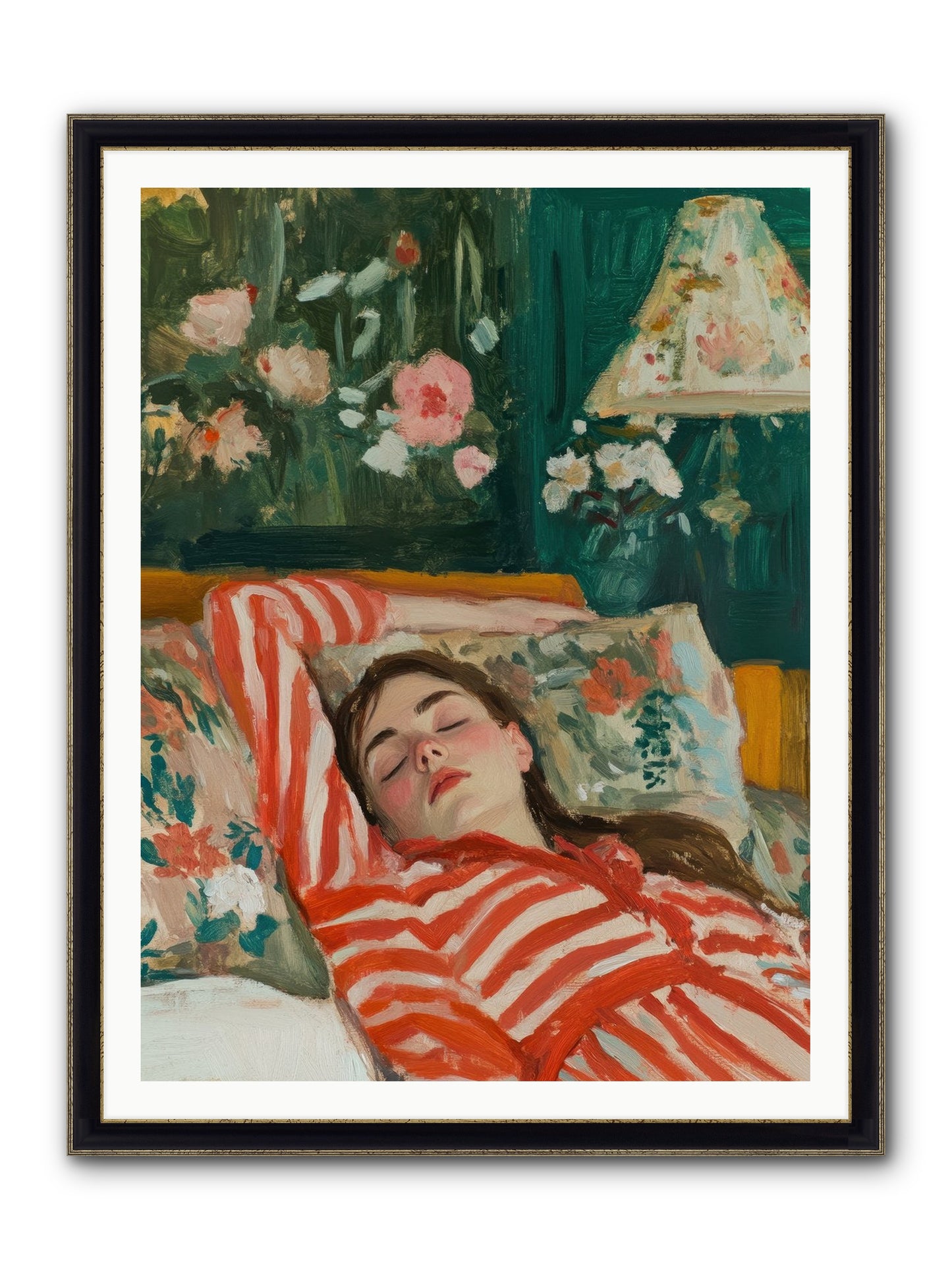 The Secret Repose Framed Print - Black & Gold 36x48