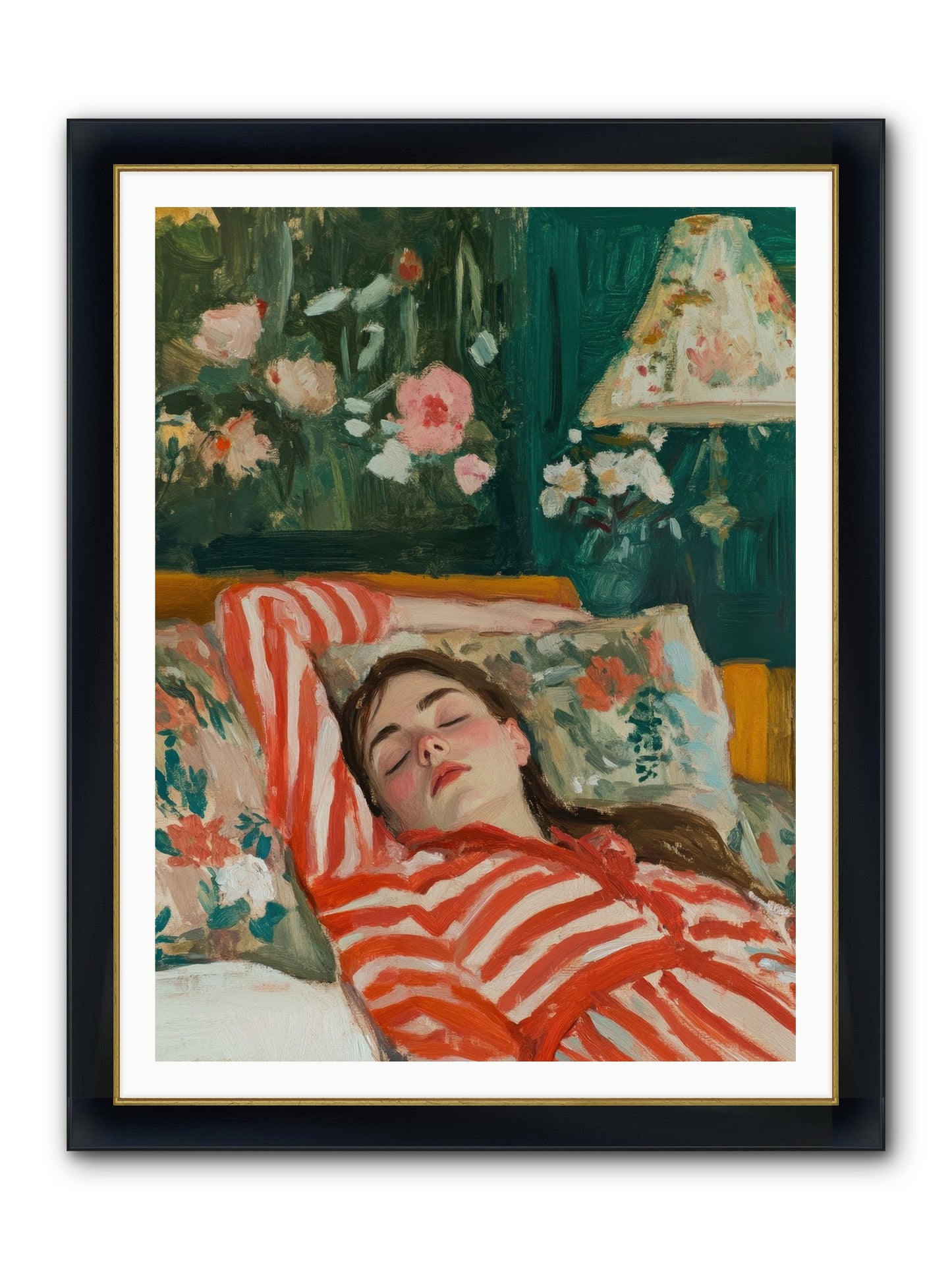 The Secret Repose Framed Print - Wide Black w/Gold 36x48