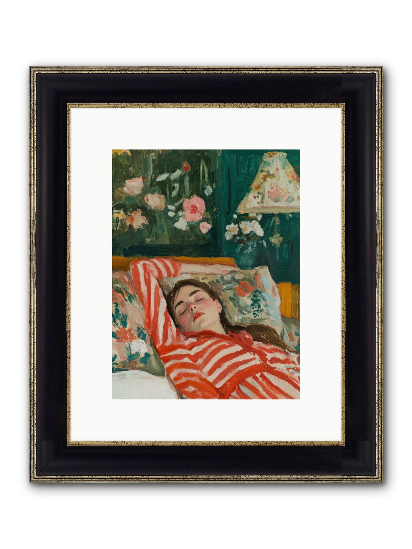 The Secret Repose Framed Print - Black & Gold 9x12