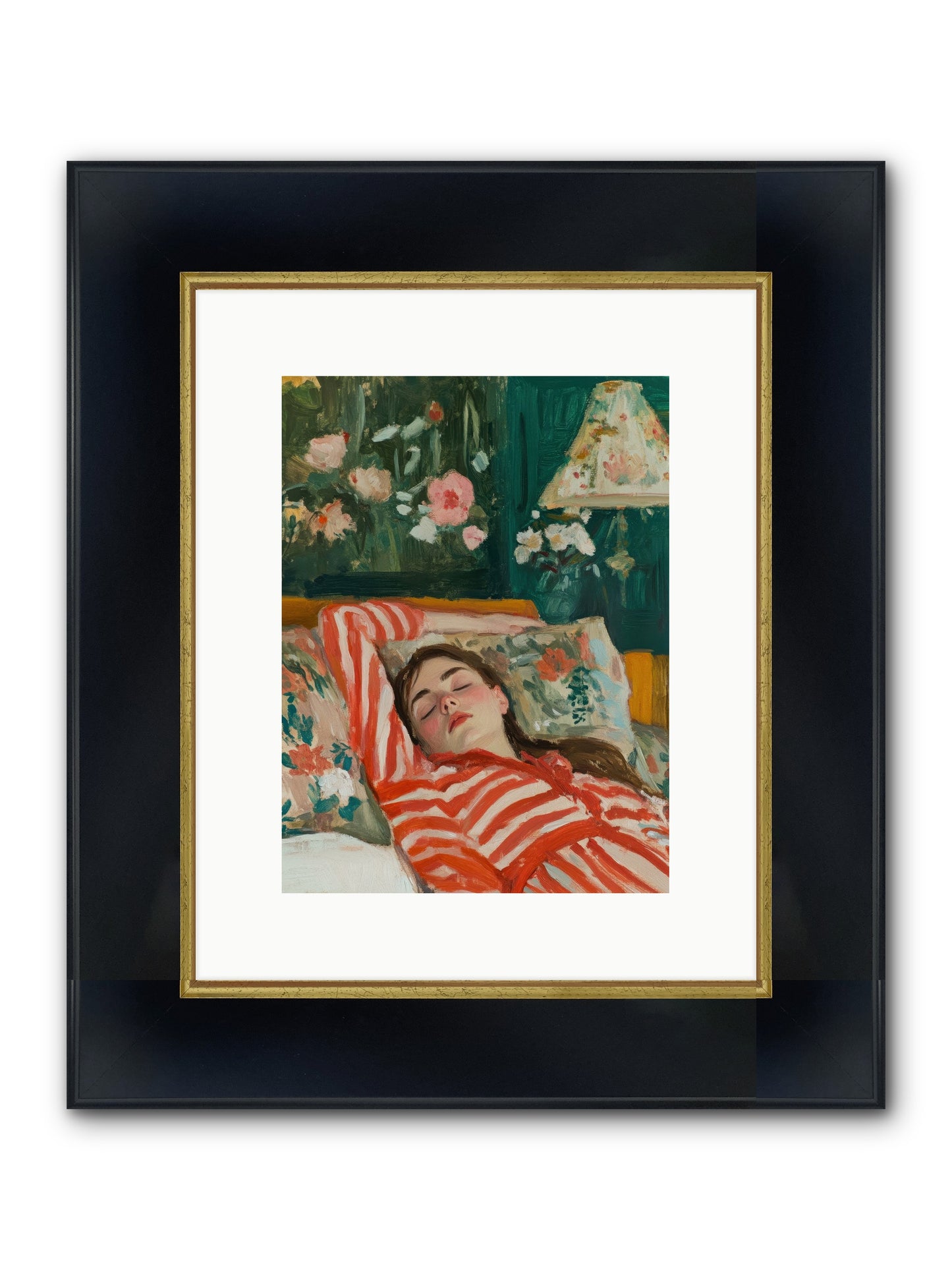 The Secret Repose Framed Print - Wide Black w/Gold 9x12