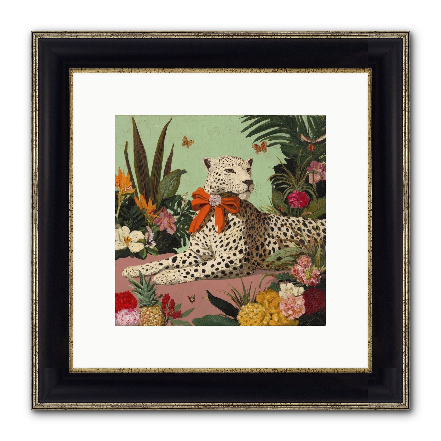 The Secret Terrace Framed Print - Black & Gold 10x10