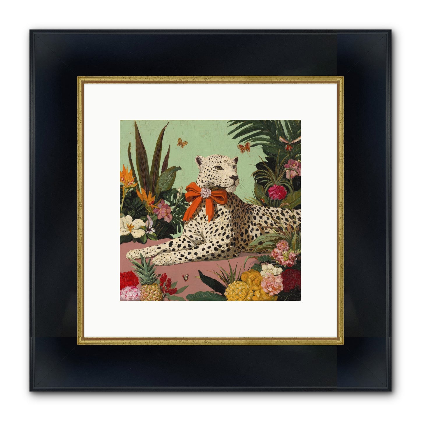 The Secret Terrace Framed Print - Wide Black w/Gold 10x10